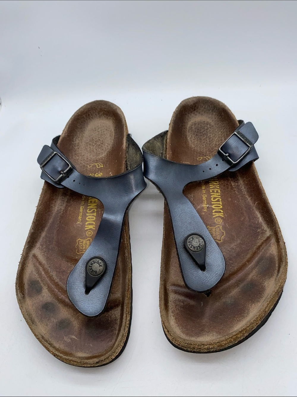 Birkenstock Gizeh Women’s Thong Sandals Dark Blue Size 39 (8.5-9) Germany